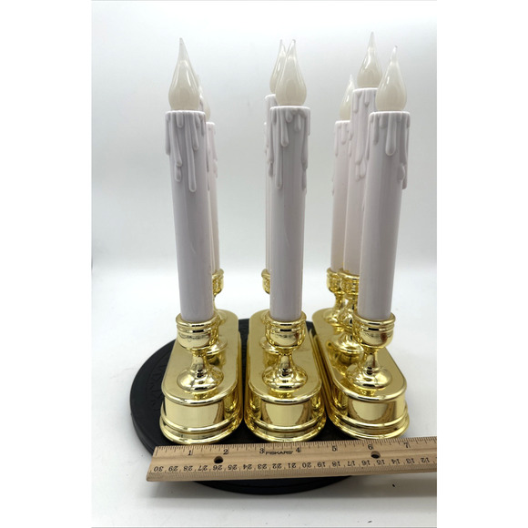 Set Of 3 LED Flickering Candolier Gold Home Accents Holiday - Picture 2 of 4